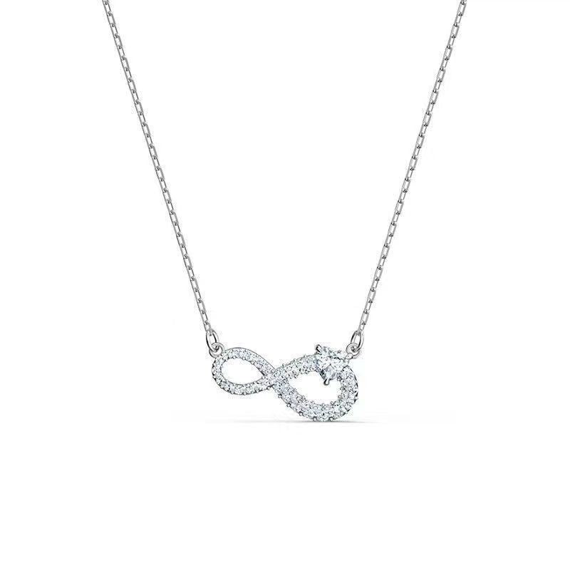 Eternal Love Romantic Overlay Women's Necklace White Gold 8 Necklace