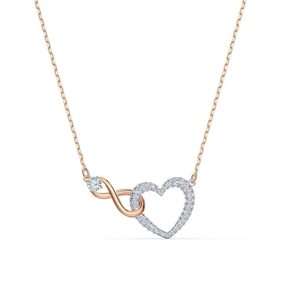 Eternal Love Romantic Overlay Women's Necklace Rose Gold Love Necklace