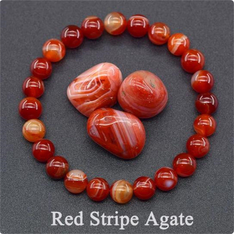Natural Stone Elastic String Beaded Bracelet Style29