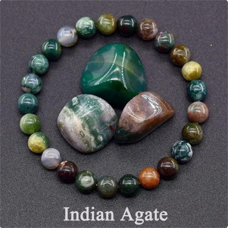 Natural Stone Elastic String Beaded Bracelet Style7