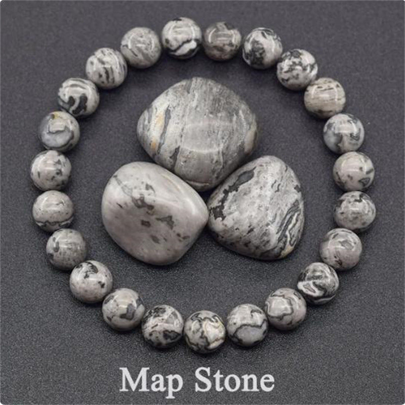 Natural Stone Elastic String Beaded Bracelet Style22