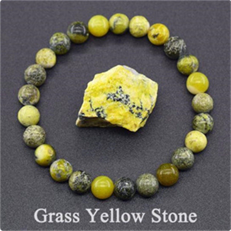 Natural Stone Elastic String Beaded Bracelet Style13