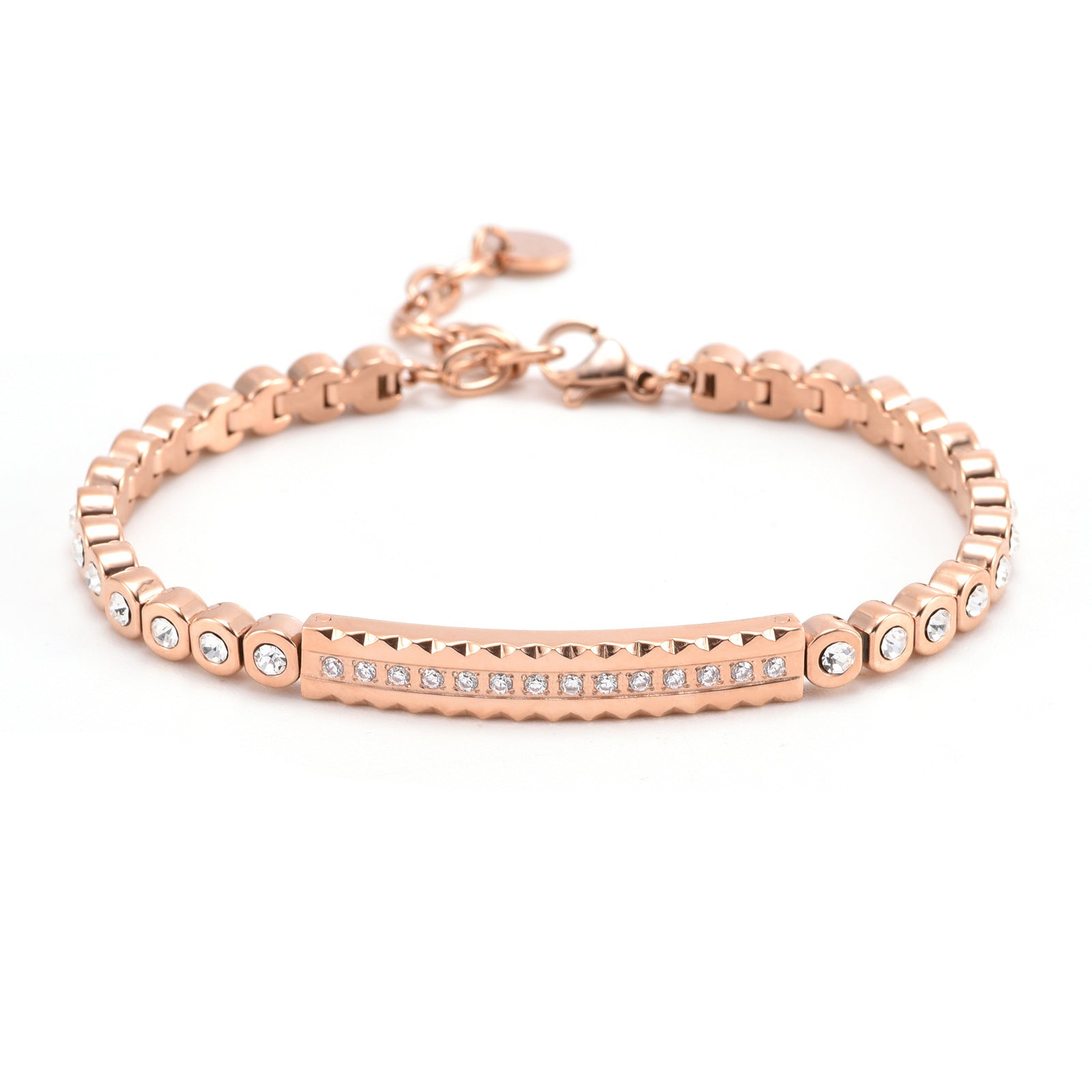 Popular Light Luxury Advanced Inlaid Stone Shining Star Bracelet Rose Gold