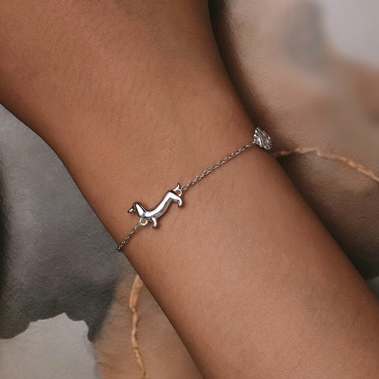 Simple Cute Animal Dog S925 Sterling Silver Bracelet