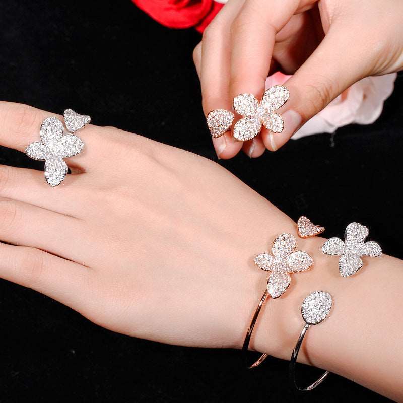 Creative Adjustable Two-piece Bracelet And Ring