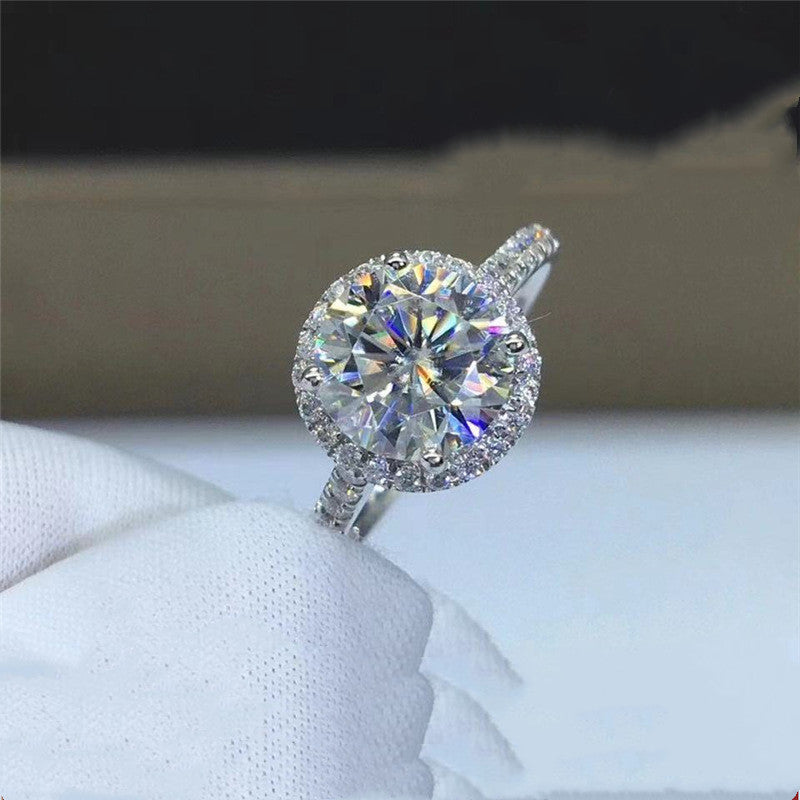 Round Wrapped Moissanite Ring 18K Gold Diamond Ring Super White