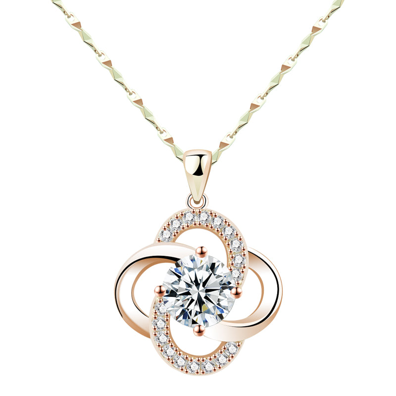 Necklace 925 Sterling Silver Plated 18 Rose Gold Women's Necklace