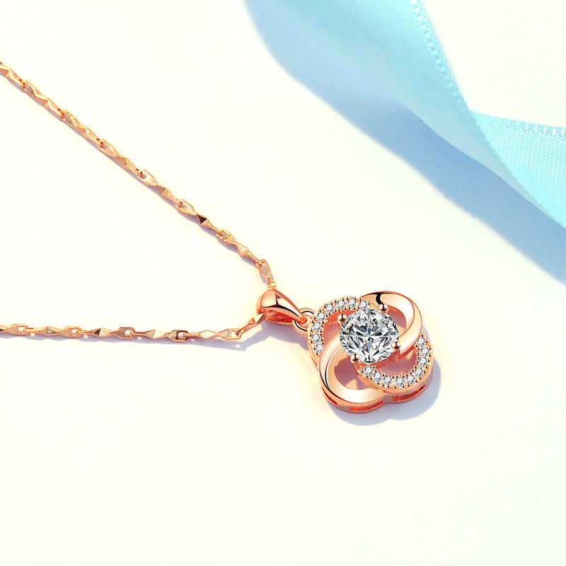 Necklace 925 Sterling Silver Plated 18 Rose Gold Women's Necklace