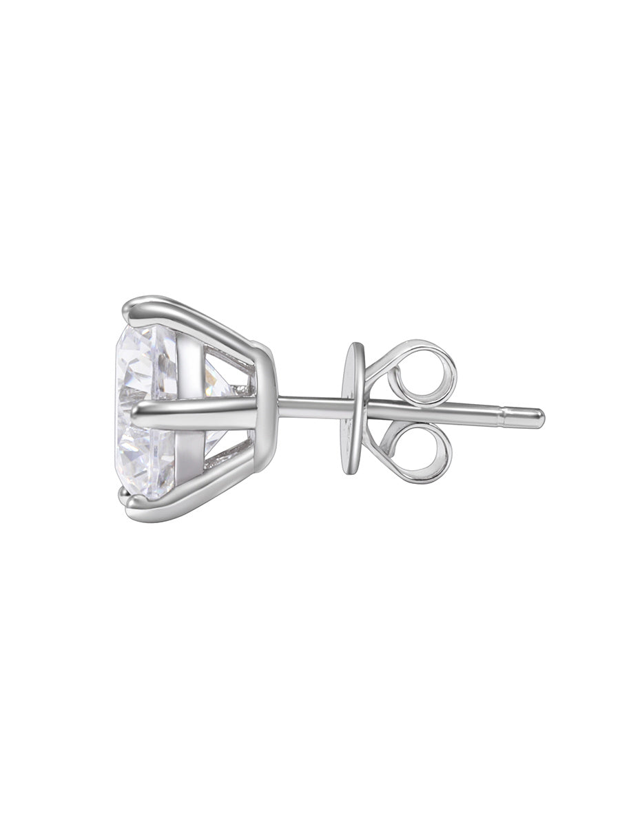 Sterling Silver Zircon Stud Earrings Men And Women Hip Hop Trend