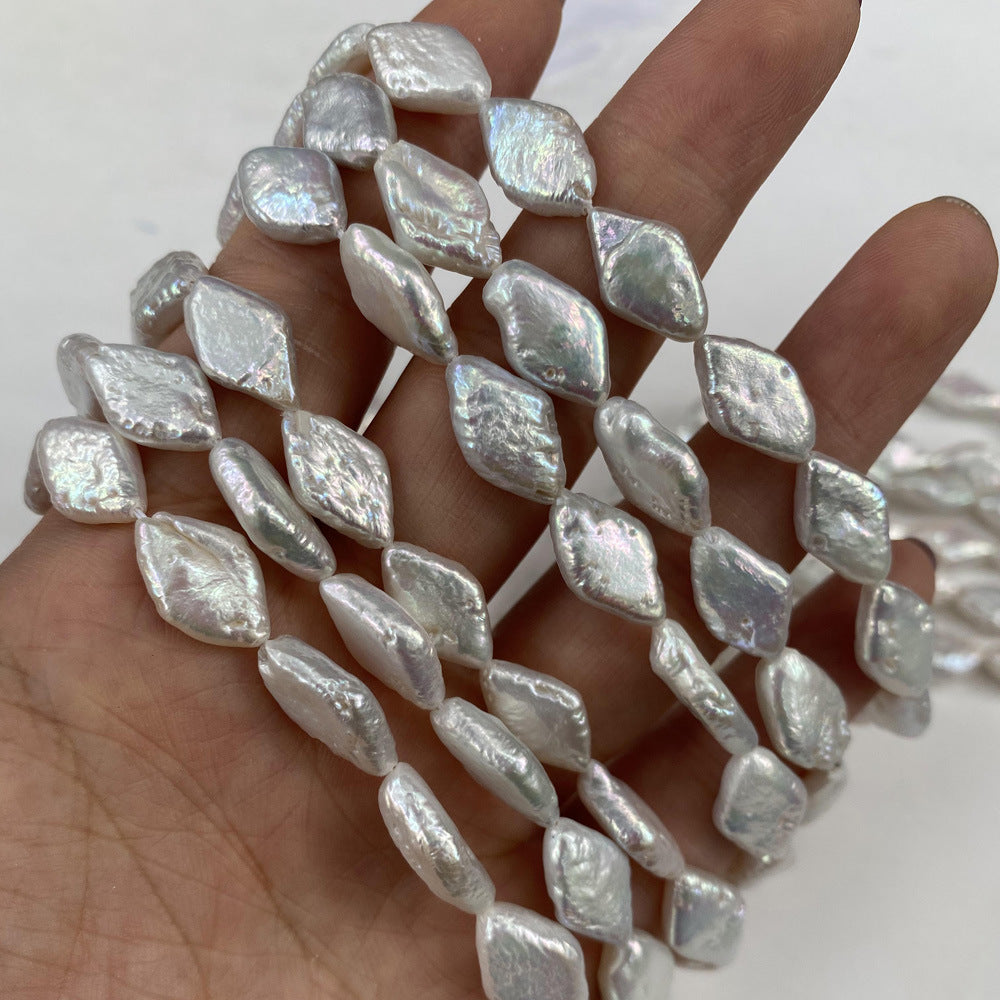 Natural Freshwater Diamond Shaped Pearl Beads 8x14to9x15mm