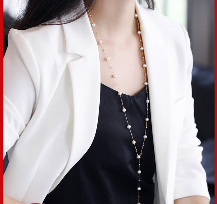 5.5-7.5mm Freshwater Pearl Gypsophila Necklace - Bon Mercado