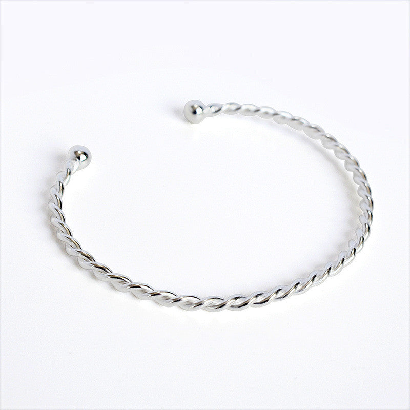 Women's Temperamental Sterling Silver Twist Bracelet