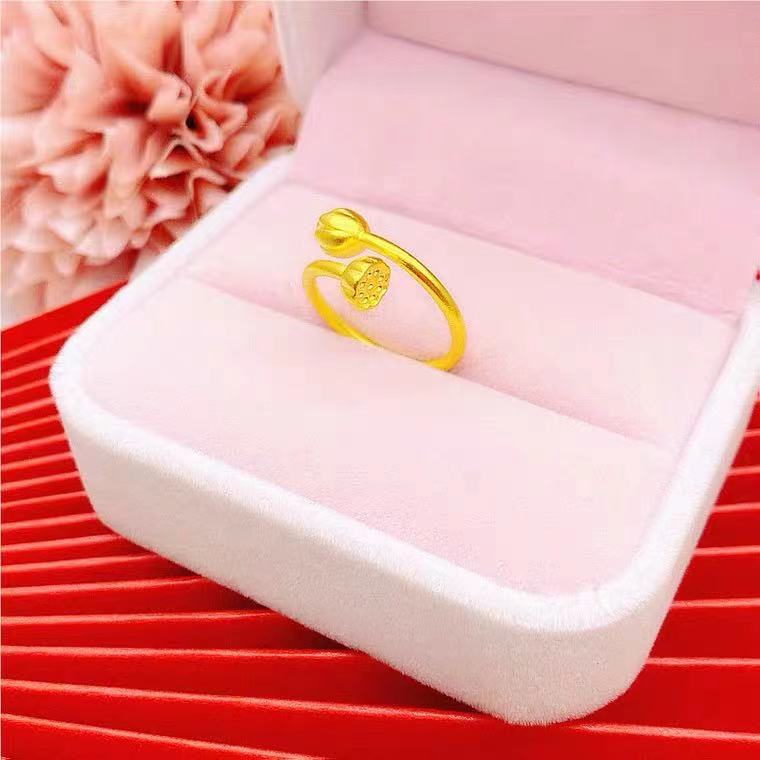 18K Gold Two Worlds Huan Ring Female Color Gold