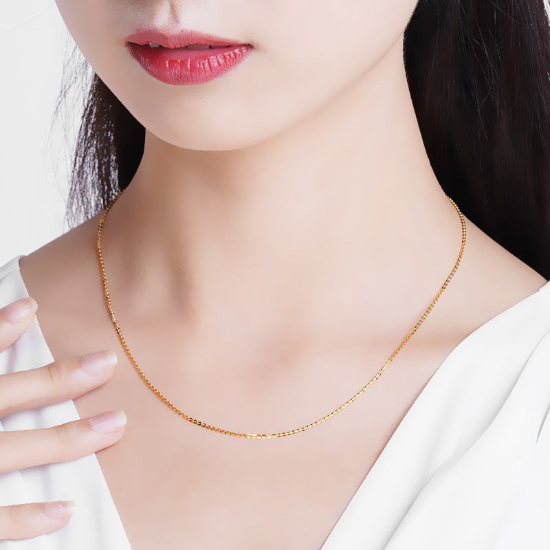 Women's 18K Gold O-chain Collarbone Necklace