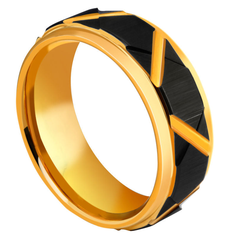 Color-changing Tungsten Gold Men's And Women's 18k Gold Ring Ring