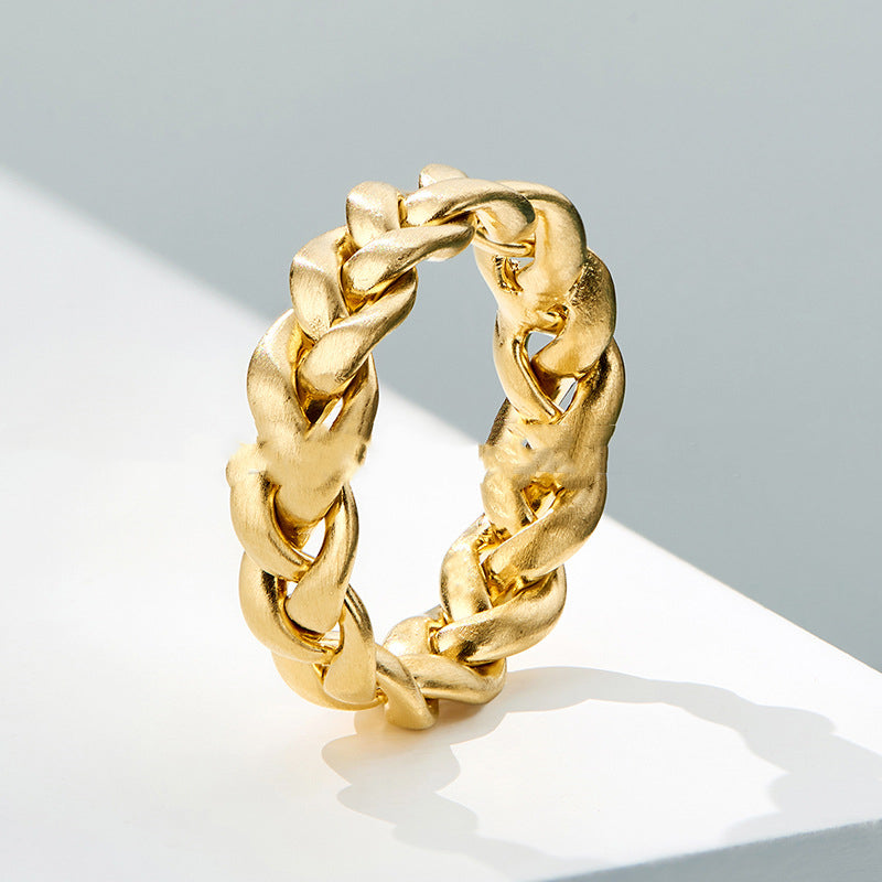 Ins Wind Plated 18k Gold Fried Dough Twist Ring