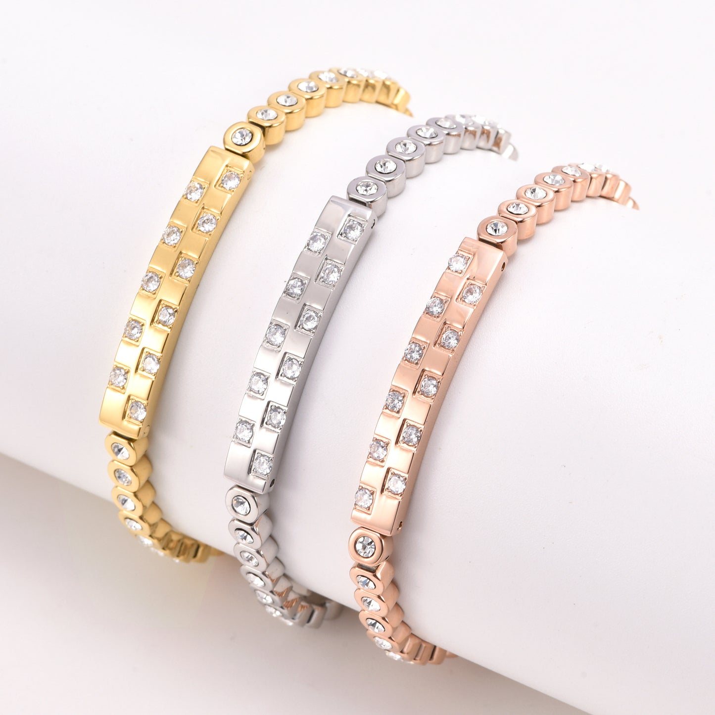 Light Luxury Advanced Stone-inlaid Left And Right Bracelet