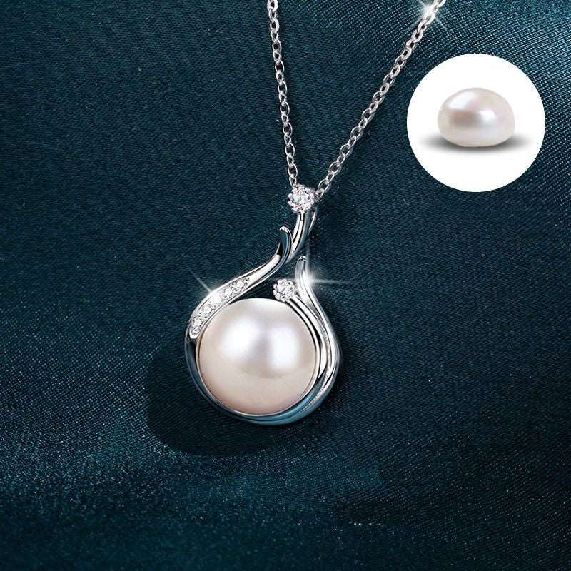 925 Sterling Silver Necklace Temperament Wild Freshwater Pearl Necklace 925 Silver