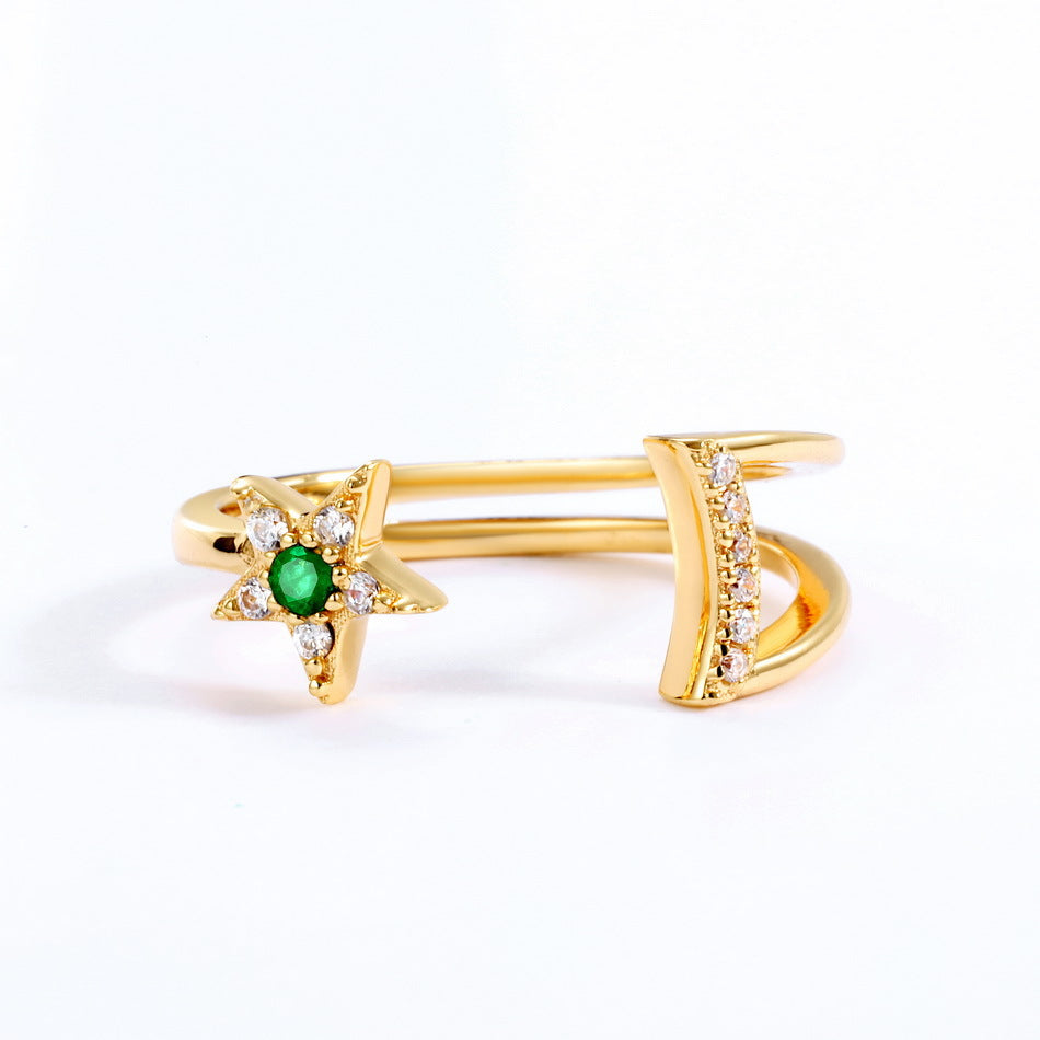Sterling Silver Gold Plated Meteor Ring