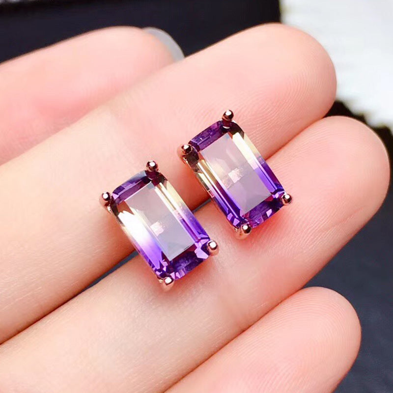 Amethyst Ring Pendant Earrings Sterling Silver Oversized Gem Living Mouth Hypoallergenic