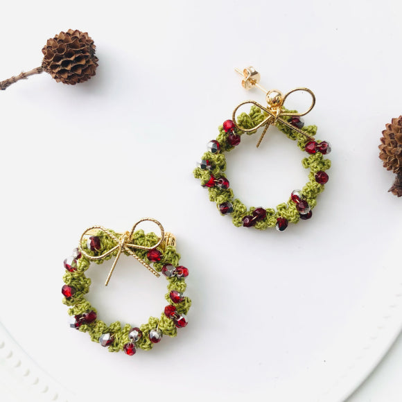 Diy Micro Hook Material Package Christmas Garland Earring Ear Clip Brooch Theme Decoration Olive Ear Studs Without Tools