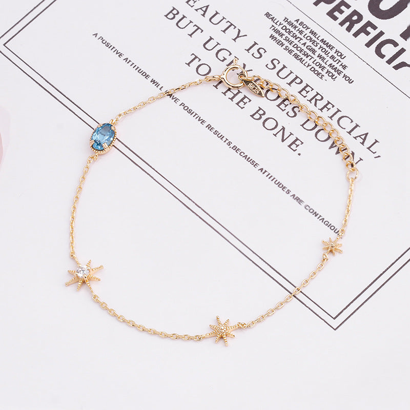 Blue Topaz Starry Sky Bracelet For Women