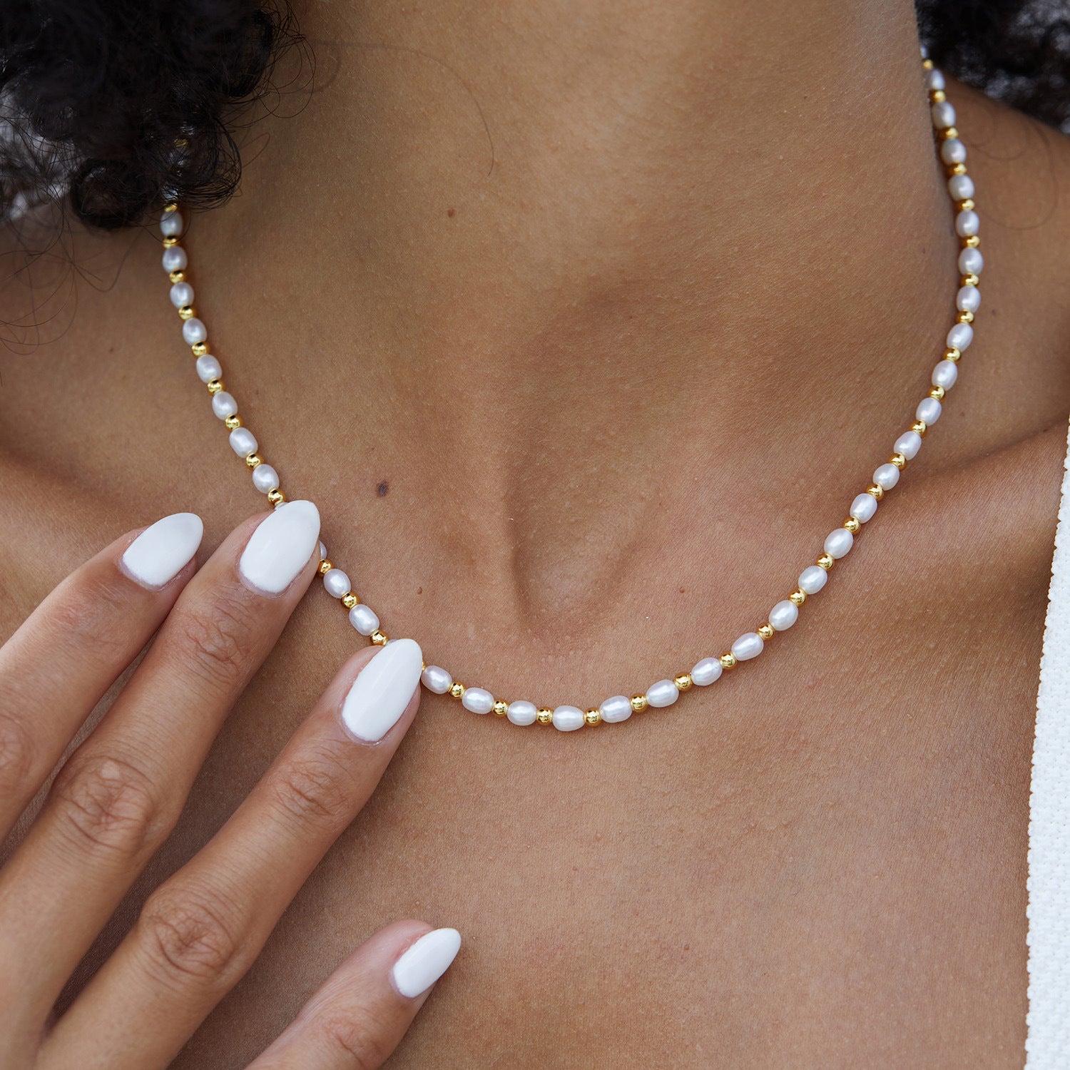 Women's Fashionable Versatile Stacked Natural Freshwater Pearl Necklace