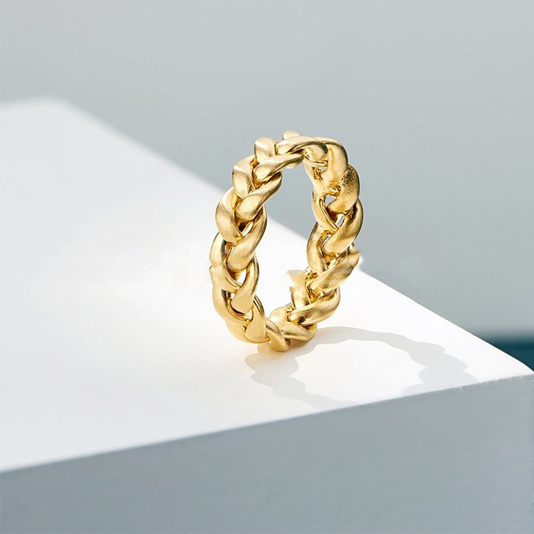 Ins Wind Plated 18k Gold Fried Dough Twist Ring