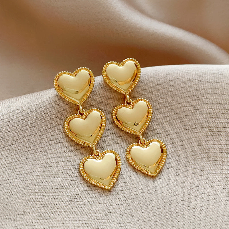 Silver Heart-shaped Women's Earrings