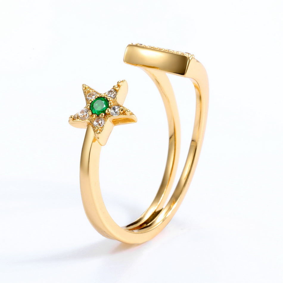 Sterling Silver Gold Plated Meteor Ring