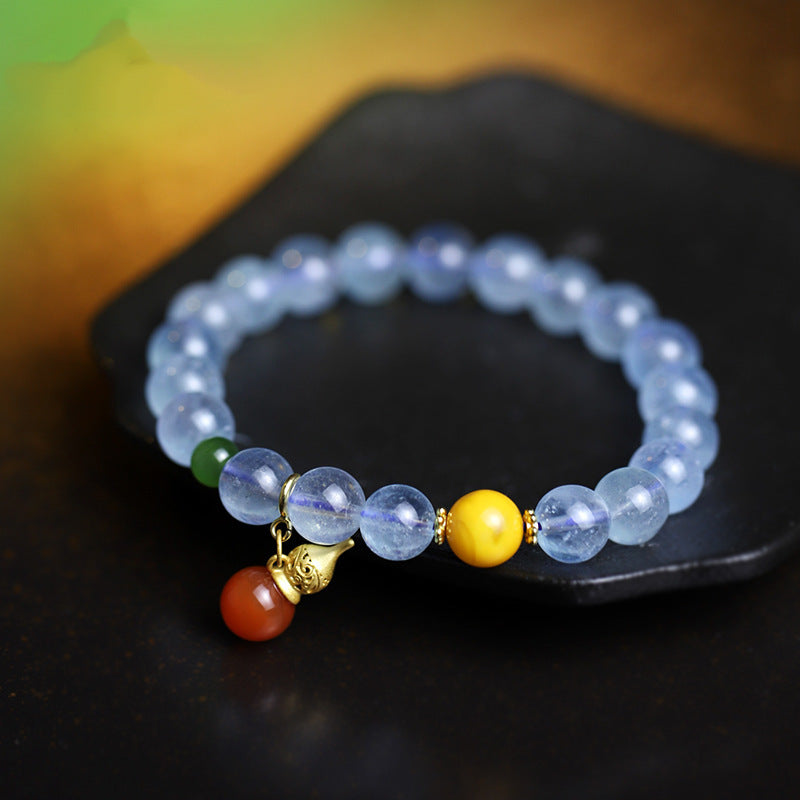 Iced Aquamarine Crystal Bracelet