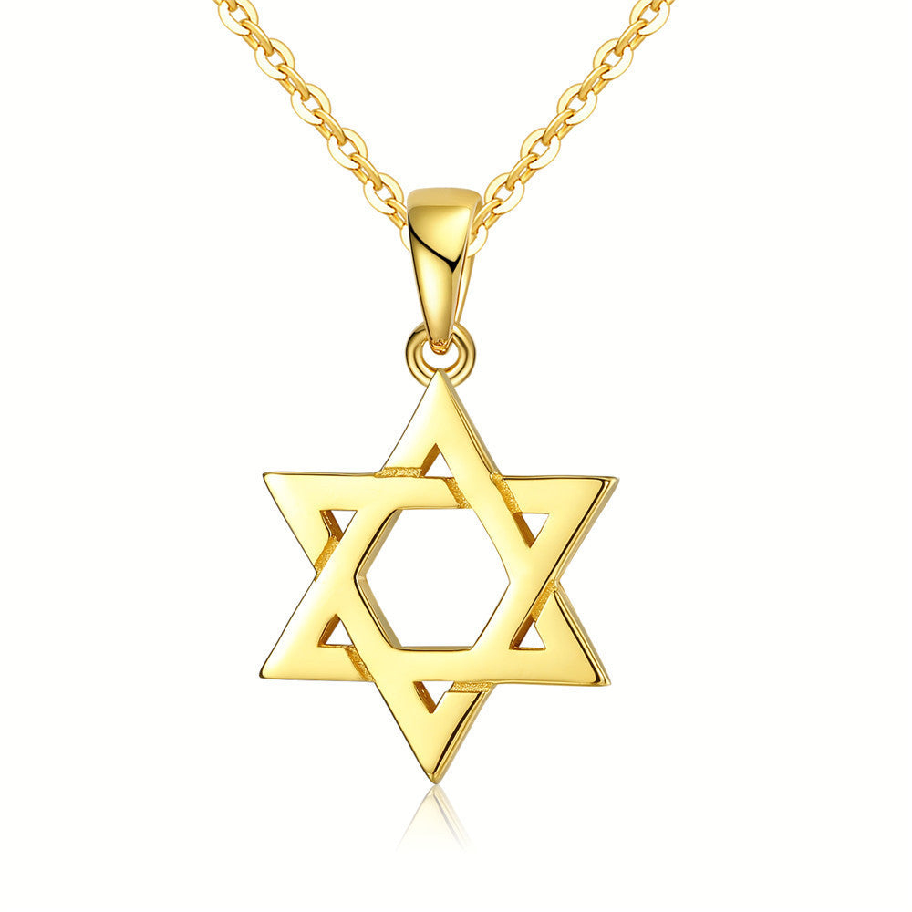 S925 Silver Hexagram Necklace Pendant