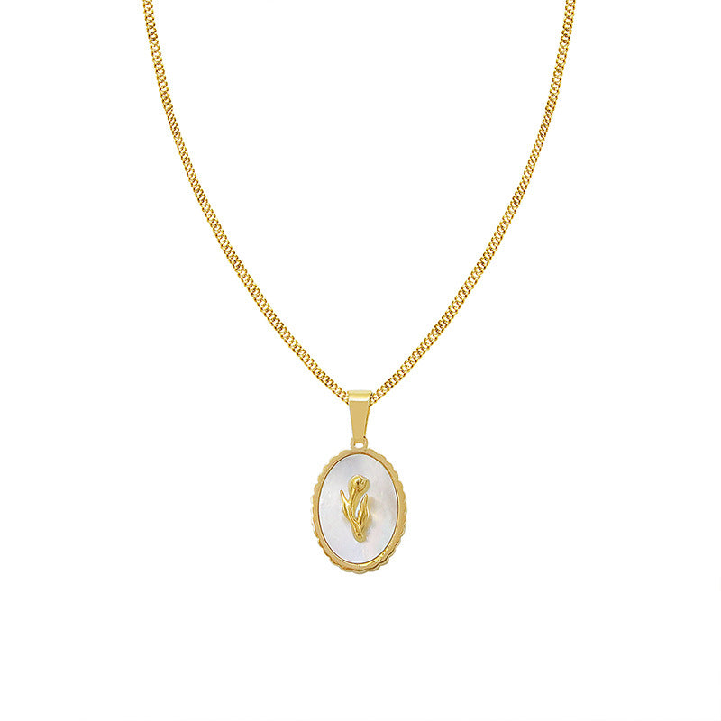 18k Gold-plated White Seashell And Gold Necklace Gold