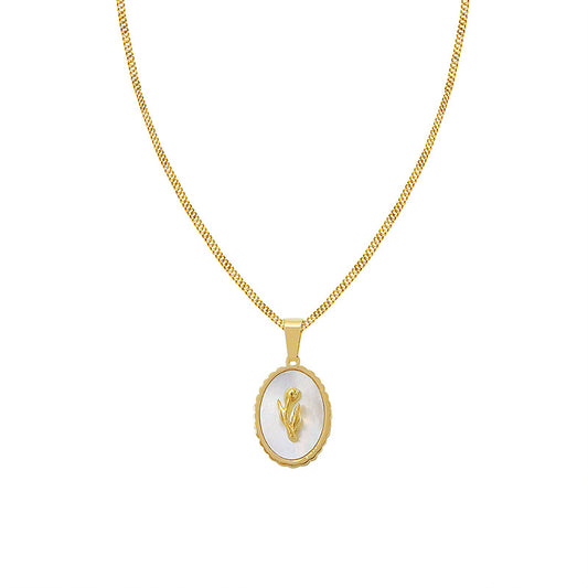 18k Gold-plated White Seashell And Gold Necklace Gold