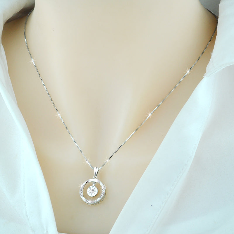 925 Sterling Silver 18k Yellow Gold Plated Rose Love Necklace Women White gold