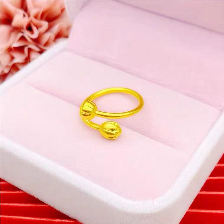 18K Gold Two Worlds Huan Ring Female Color Gold