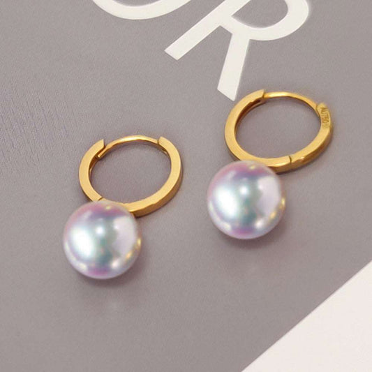 18K Gold Freshwater Pearl Earrings AU750