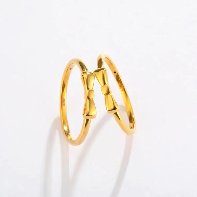 Women's Fashion Personality 18K Gold Bow Ring