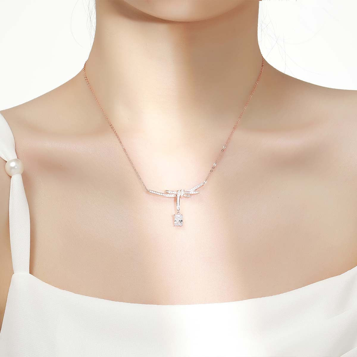 Sterling Silver Necklace Women's All-match Fashion Design Bandage Necklace