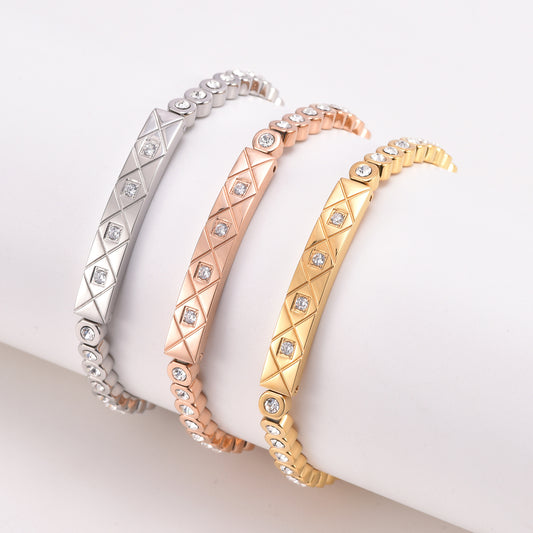 Light Luxury High-grade Diamond Chessboard Bracelet